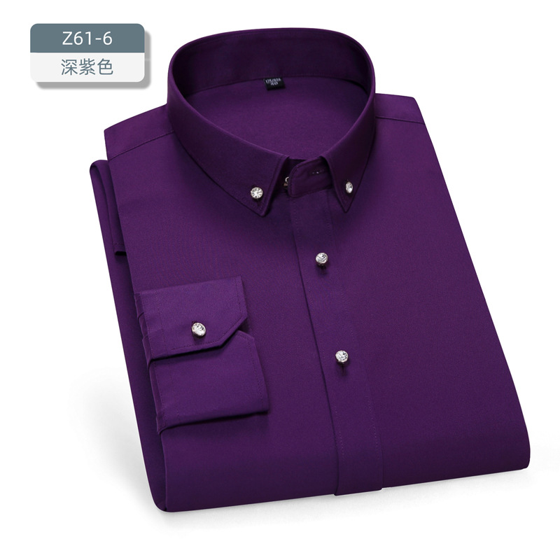 Camisas de novio y padrinos de boda para hombre, estilo coreano, con botones de diamante, manga larga, corte ajustado, colores brillantes, ropa para hombre, camisas para bar y discoteca. image 13