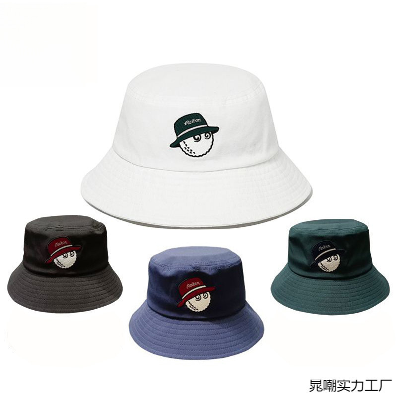 Korean Golf Fisherman Hat Embroidered Sunshade Sun Protection Hat Summer Outdoor Leisure Hat Unisex