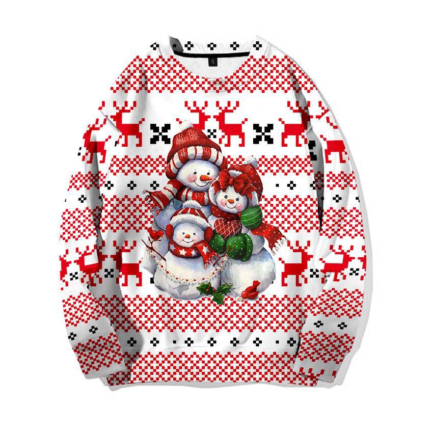 New 3d Printed Little Deer Sweater Loose Pullover Sweatshirt Christmas_voghion.com