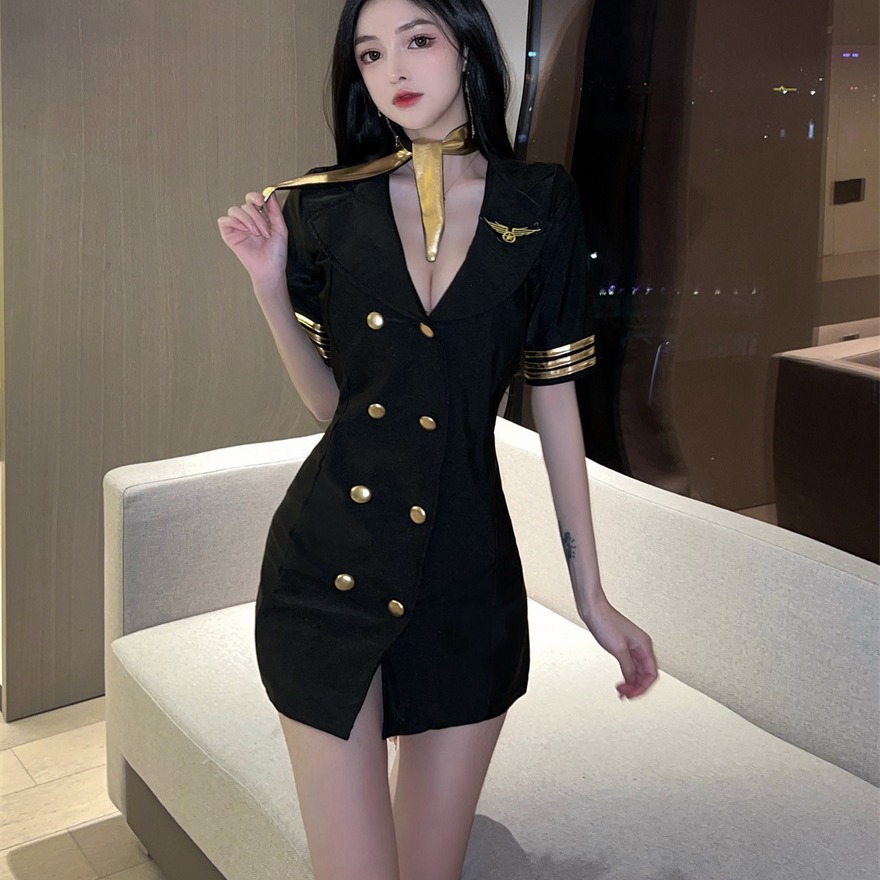 Nightlife early experience three new sexy lingerie female police uniform suit stewardess clothing factory wholesale one-piece delivery