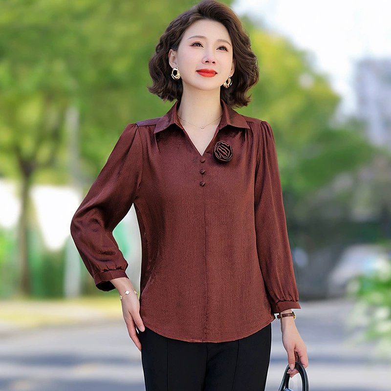 Мама топ 50-летняя рубашка с длинными рукавами