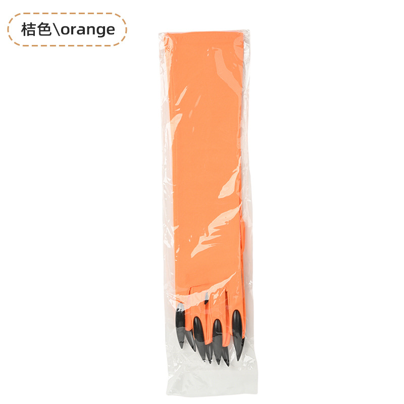 Guantes de garra de Halloween, uñas de lentejuelas negras, accesorios de cosplay de Hollowen, guantes de uñas largas