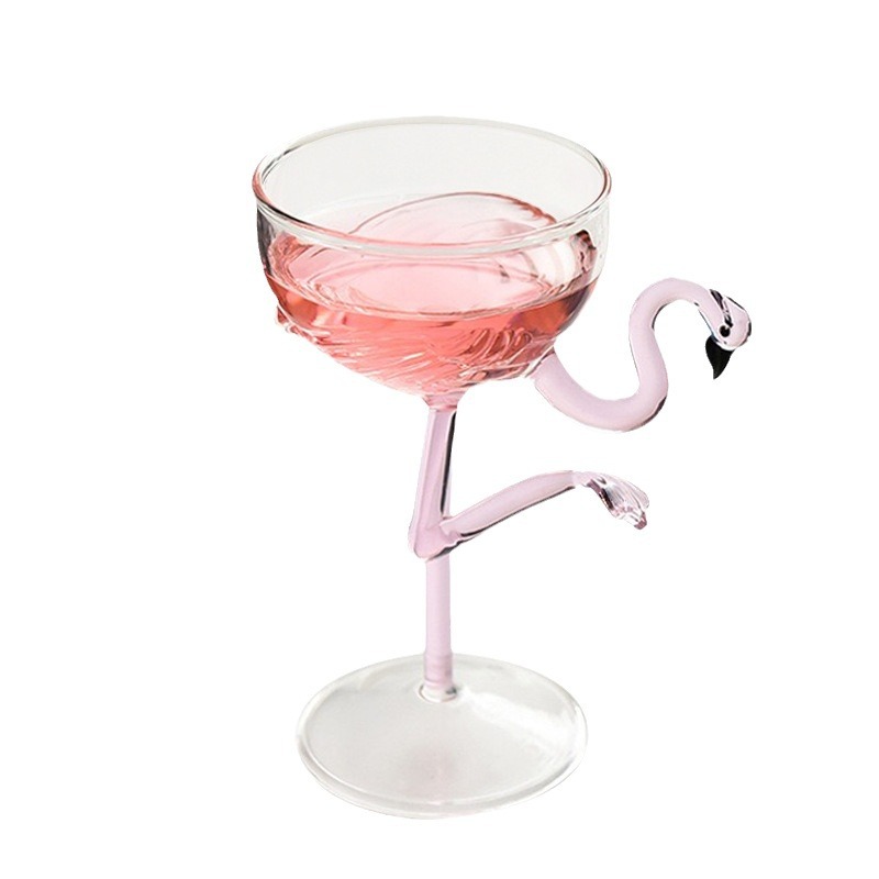 Copa de cóctel creativo Flamingo vidrio vino tinto postre ensalada vidrio helado taza fabricante