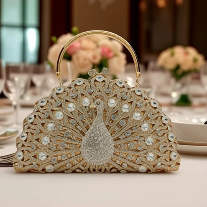 Clutch bag nuevo pavilón de pantalla abierta bolso de cena de diamantes bolso de mano banquete transfronterizo de lujo bolso de mujer de diamantes