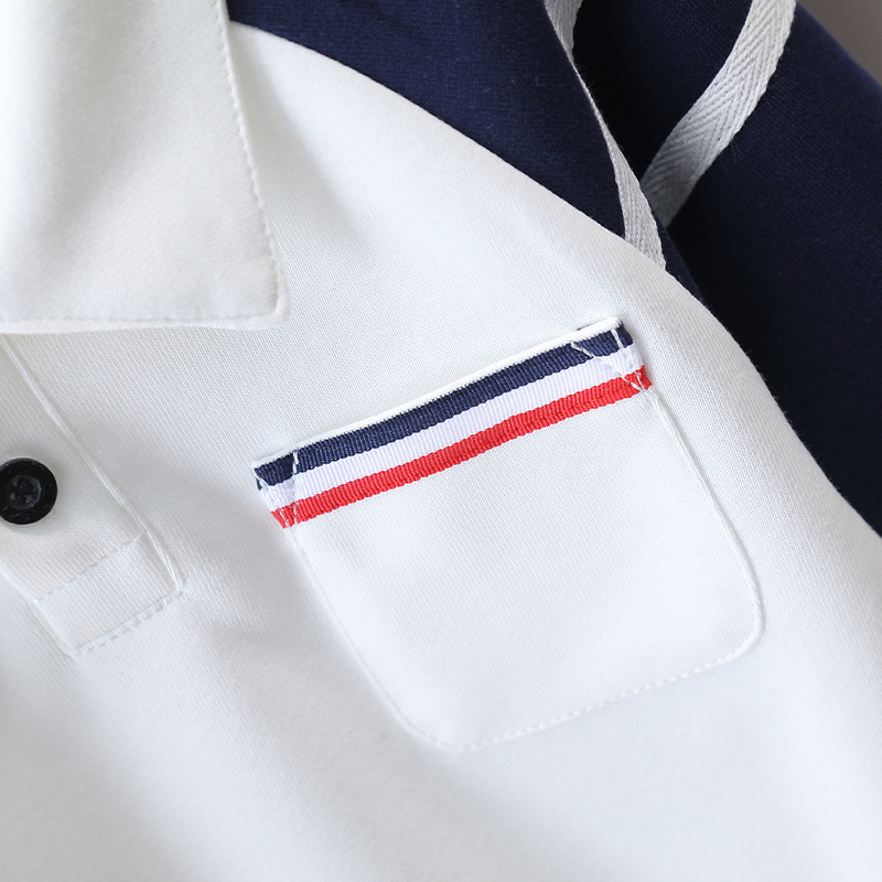 6159 Traje de otoño para niños 2025 nueva camisa POLO de primavera y otoño para bebés, traje deportivo de dos piezas para niños guapos