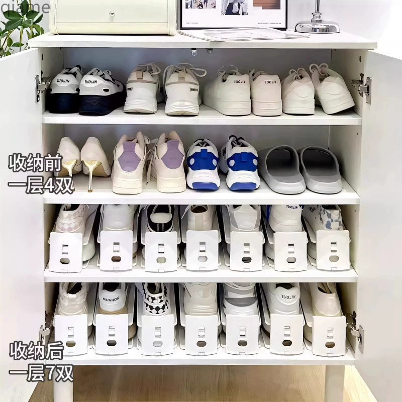 Adjustable plastic double-layer simple storage system, support frame