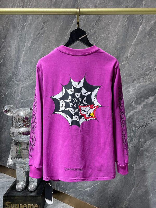 クロスボーダーのトレンディなブランド Chrome Heart 長袖 T シャツ ピュアコットン メンズ レディース ルーズスポット卸売|undefined
