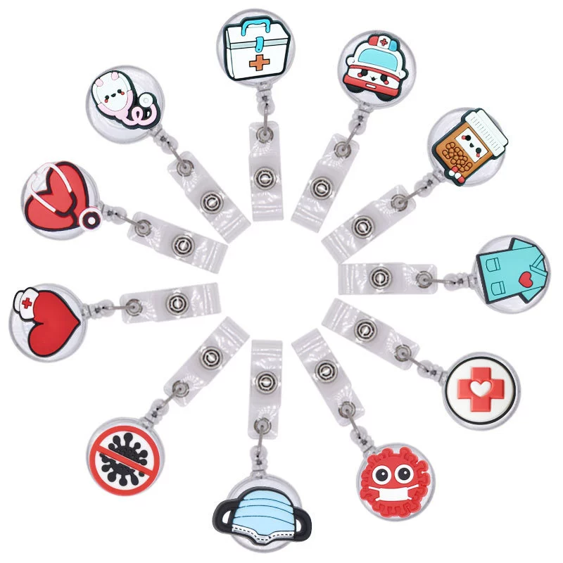 Трансграничная медицинская карта небольшого размера с выдвижной пряжкой, мультяшная идентификационная Пряжка, легкая Пряжка, ремешок, нагрудная карта, брендовый зажим, Рабочая карта