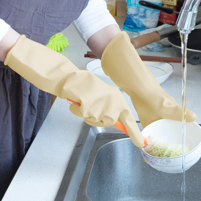 105g乳胶劳保加厚牛筋防护手套胶皮洗衣橡胶塑胶洗碗胶手套厂批发