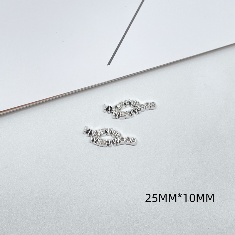 新しい電気メッキブライトシルバーリボンレター愛合金パッチペンダント diy ヘアピンブレスレットイヤリングアクセサリー|undefined