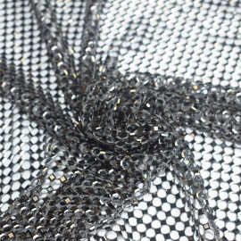 网钻面料水钻网布料烫钻渔网方形玻璃钻服装辅料排钻弹力网钻布料