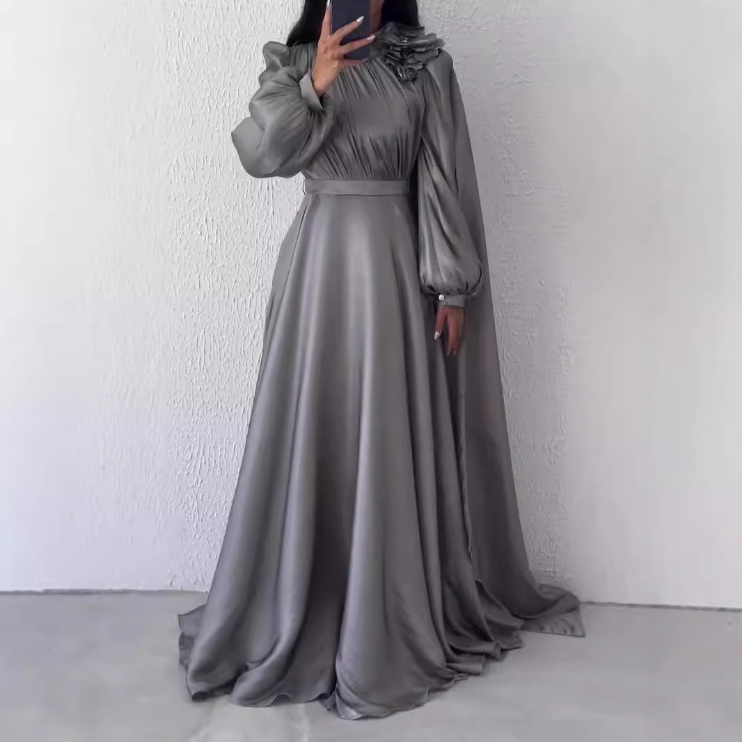 Women's Clothing Middle East Spring and Autumn Hot Sale Dress Skirt High grade Irregular Shawl Long Dress Women_voghion.com