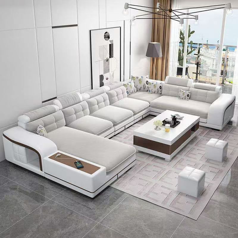 Fabric Sofa Simple Modern Large and Small Apartment Technology Fabric Sofa Removable and Washable Nordic Living Room Internet Celebrity Home Combination