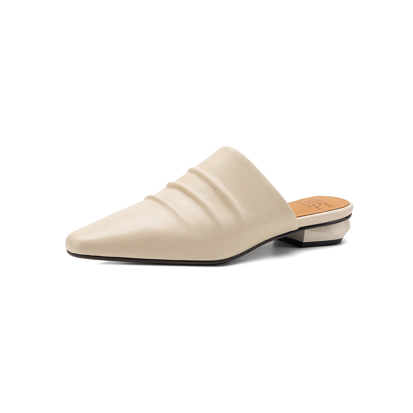 Dép sandal nữ bít mũi quai chữ V đế thấp da bò mùa xuân hè — đen chi tiết 25