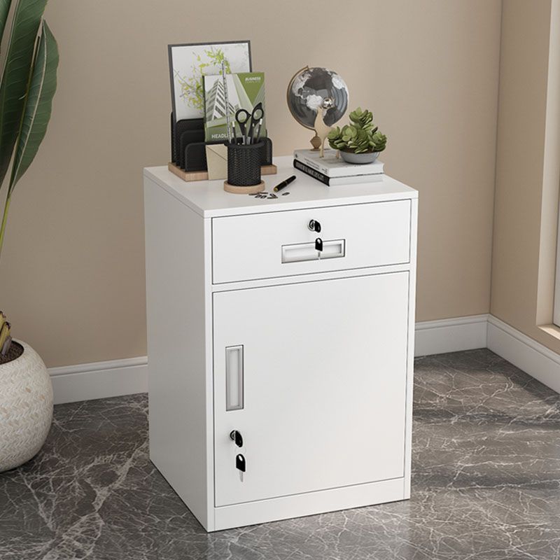 Metal File Cabinet with Password, Low Cabinet for Office Under-Desk Use, Movable Drawer Cabinet for Document Storage with Lock