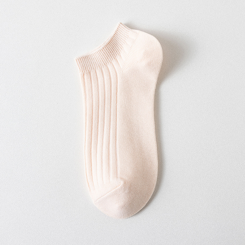 Calcetines de algodón de color sólido fino de verano para mujer Calcetines de color básico japonés de doble aguja calcetines de mujer de corte bajo