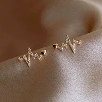 Сердцебиение Тондэмун, Южная Корея, любовь, стразы, серьги, шипы, 2025 новая приливная сеть, красный темперамент, дикие серьги, серьги, серьги
