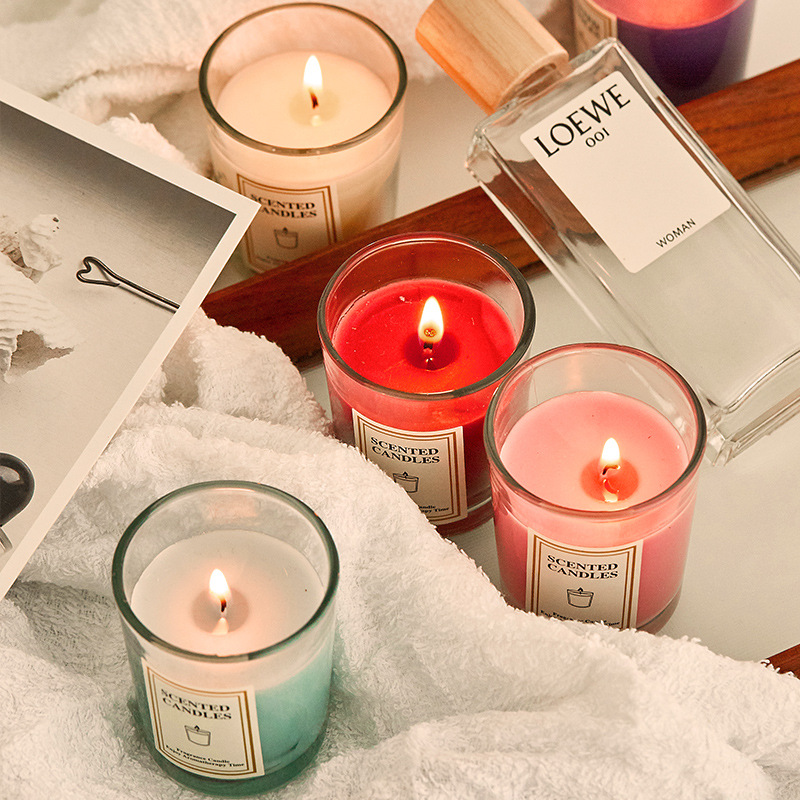 Nordic aromatherapy candle group gift festival confession for marriage romantic atmosphere decorative soybean smoke smokeless glass 2