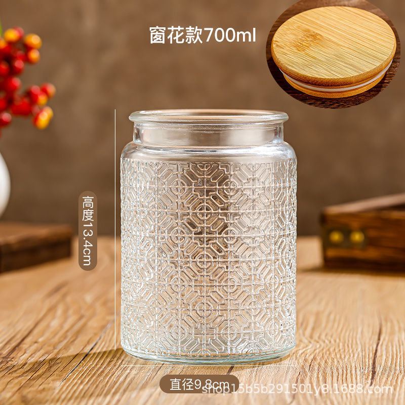 Chino retro Begonia flor vidrio sellado tarro caramelo snack tarro de almacenamiento frutos secos tuerca de almacenamiento tarro