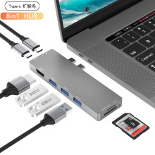 双type-c 扩展坞2口HDMI集线器 USB3.0读卡转接器 hub8合1 拓展坞