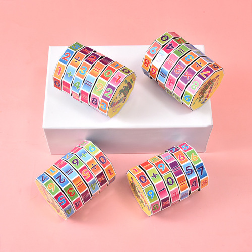 Cylindrical Plastic Rubik's Cube Children's Digital Rubik's Cube Educational Toy Cylindrical Rubik's Cube Children's Hot Selling Street Stall Source