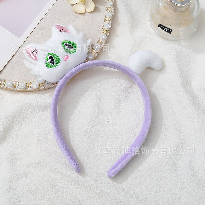 Lindo divertido gran ojo meow pelo banda gatito tocado cara lavado maquillaje máscara chica niños Niña