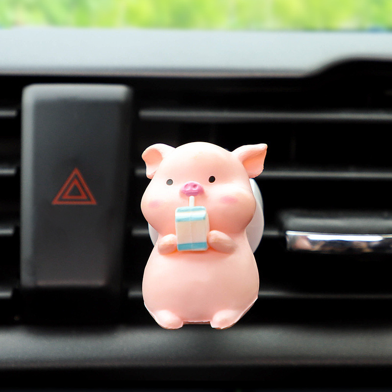 Decoración de perfume de coche, decoración de aromaterapia de cerdo lindo creativo, aire acondicionado, salida de aire, fragancia, productos de interior de coche