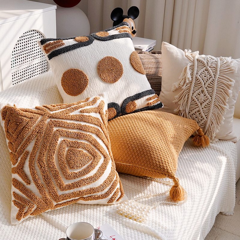 Retro de alta sensación asiento de dormitorio sofá almohada cojín almohada cubierta bohemia casa suave sofá almohada cubierta