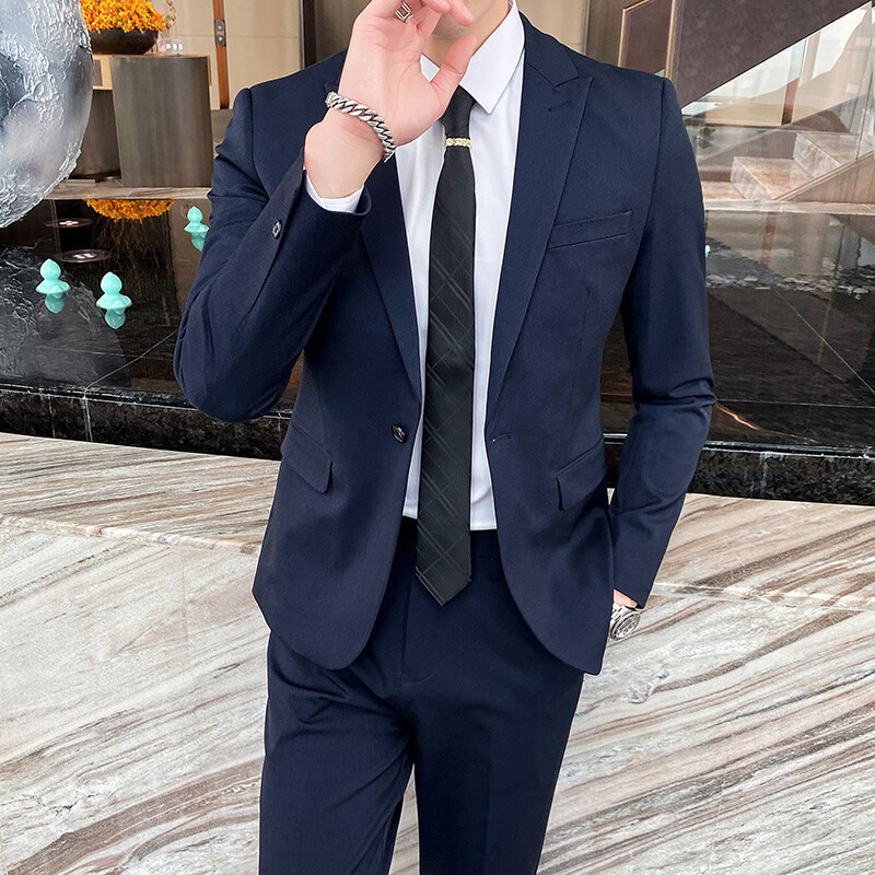 Suit suit Men's Slim-fit Korean Trendy Groom Best Man Wedding Casual Business Dress Men's Small Suit Jacket