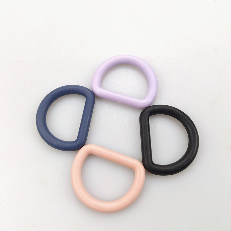 Nuevo anillo semicircular de plástico POM color macarrón con forma de D para arnés de mascotas y cinturón, conexión sin costuras, hebilla en forma de D.
