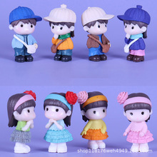 Q萌可爱女孩公仔模型微缩仿真迷你男孩玩偶摆件手办人偶蛋糕装饰