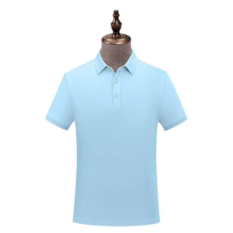 De gama alta 5A antibacteriano suave transpirable durable hombres de verano solapa de manga corta de color sólido de seda de morera Polo personalización