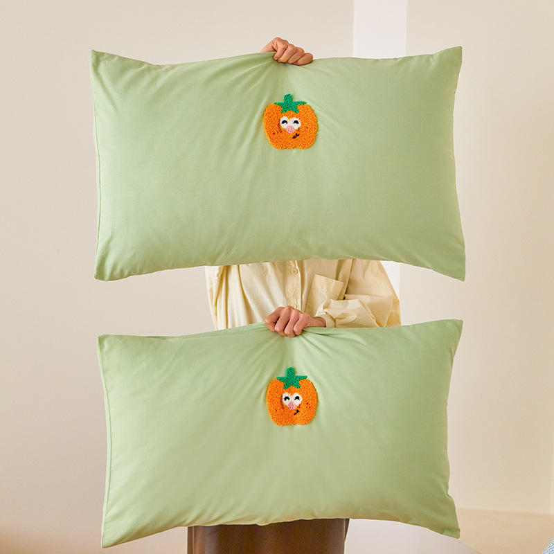 Un par de fundas de almohada bordadas con toalla de algodón ins 48x74 funda de almohada grande para adultos de algodón simple funda de núcleo de almohada para estudiantes