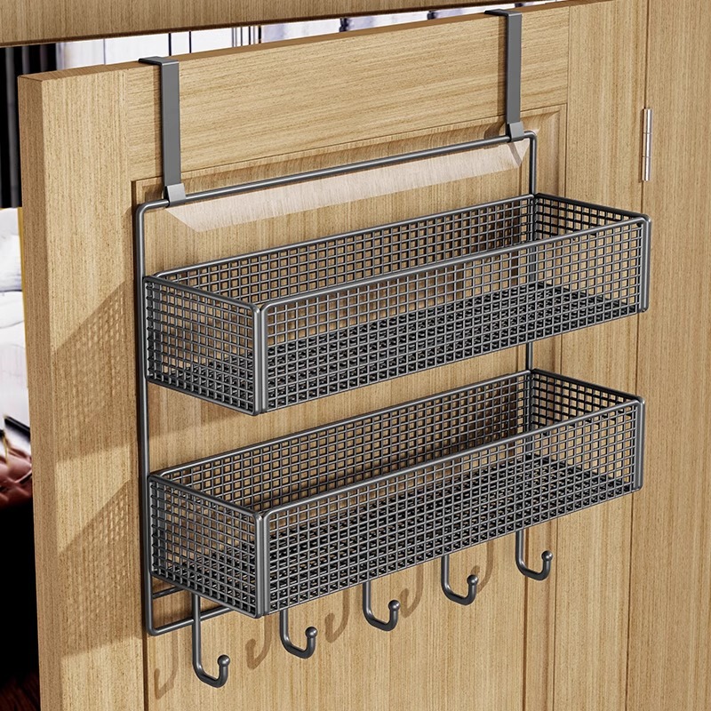 Door Hook Storage Rack Door Hanger Punch-free Wall Hanging Door Wardrobe Side Clothes Storage Strength