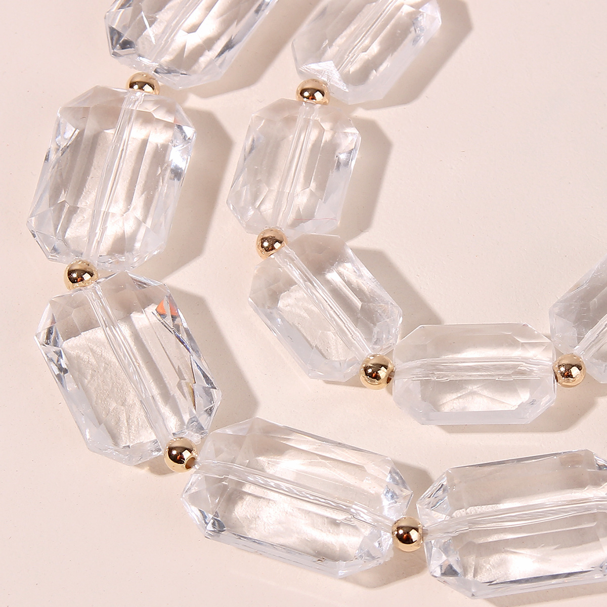 Daily Occasion Acrylic Material Simple Style Solid Color Arylic Beaded Necklaces Wholesale