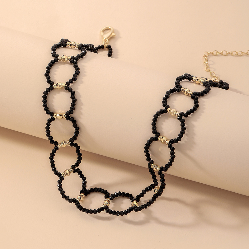 Wholesale Jewelry Simple Black Circle Beads Clavicle Chain Necklace Nihaojewelry display picture 10