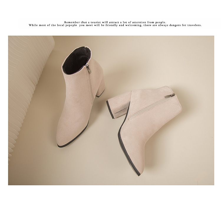 Damen Stiefeletten Mit Absatz Aus Wildleder Für Den Winter_voghion.com