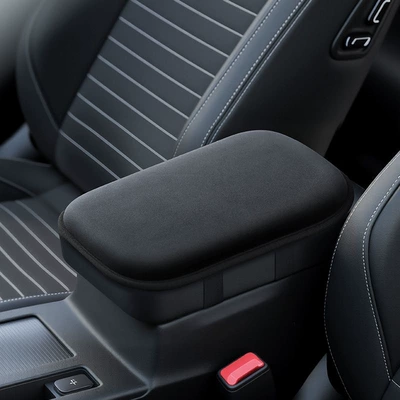Car Armrest Box Heightening Pad, Car Central Armrest Box Plush Pad, Car Interior Armrest Cushion Cover, Universal (Armrest box pad) - black