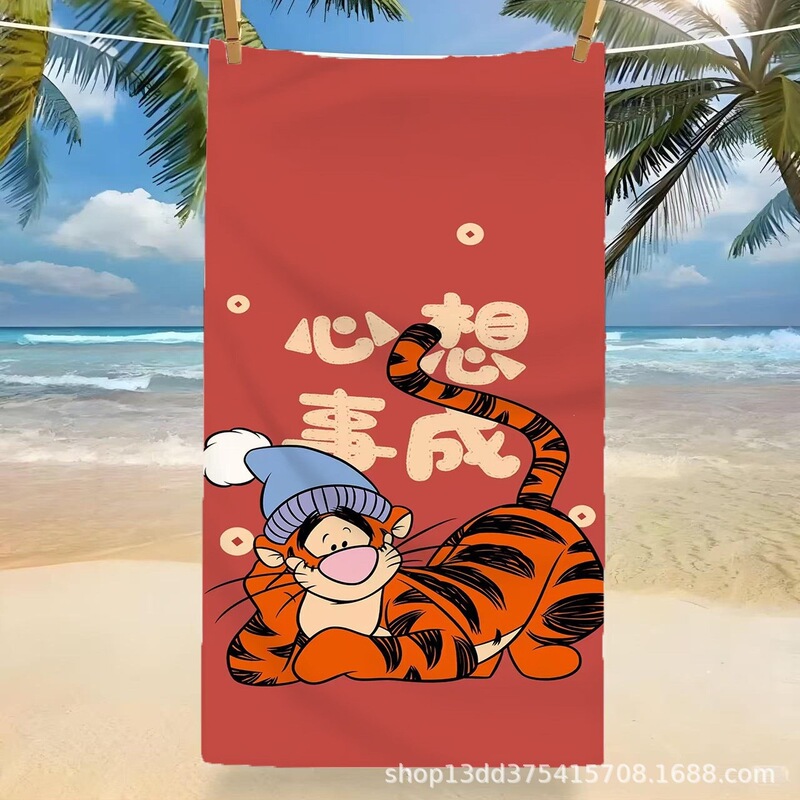 Winnie the Pooh Beach Towel Single-Sided Digital Print Swimming Towel Ultra-Fine Fiber Thickened Water-Absorbent Trendy Print Winnie the Pooh Beach Towel Single-Sided Digital Print Swimming Towel Ultra-Fine Fiber Thickened Water-Absorbent Trendy Print