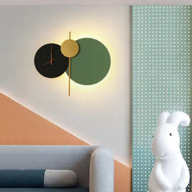 创意LED时钟壁灯现代简约客厅背景墙床头灯轻奢样板房过道走廊灯