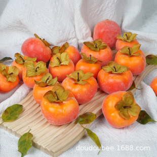 Simulation Persimmon with Frost Fruit Branches Persimmon Hanging String Fruit Flower-arranging Autumn Fake Tree Decoration Ornaments Wedding New Year Gift