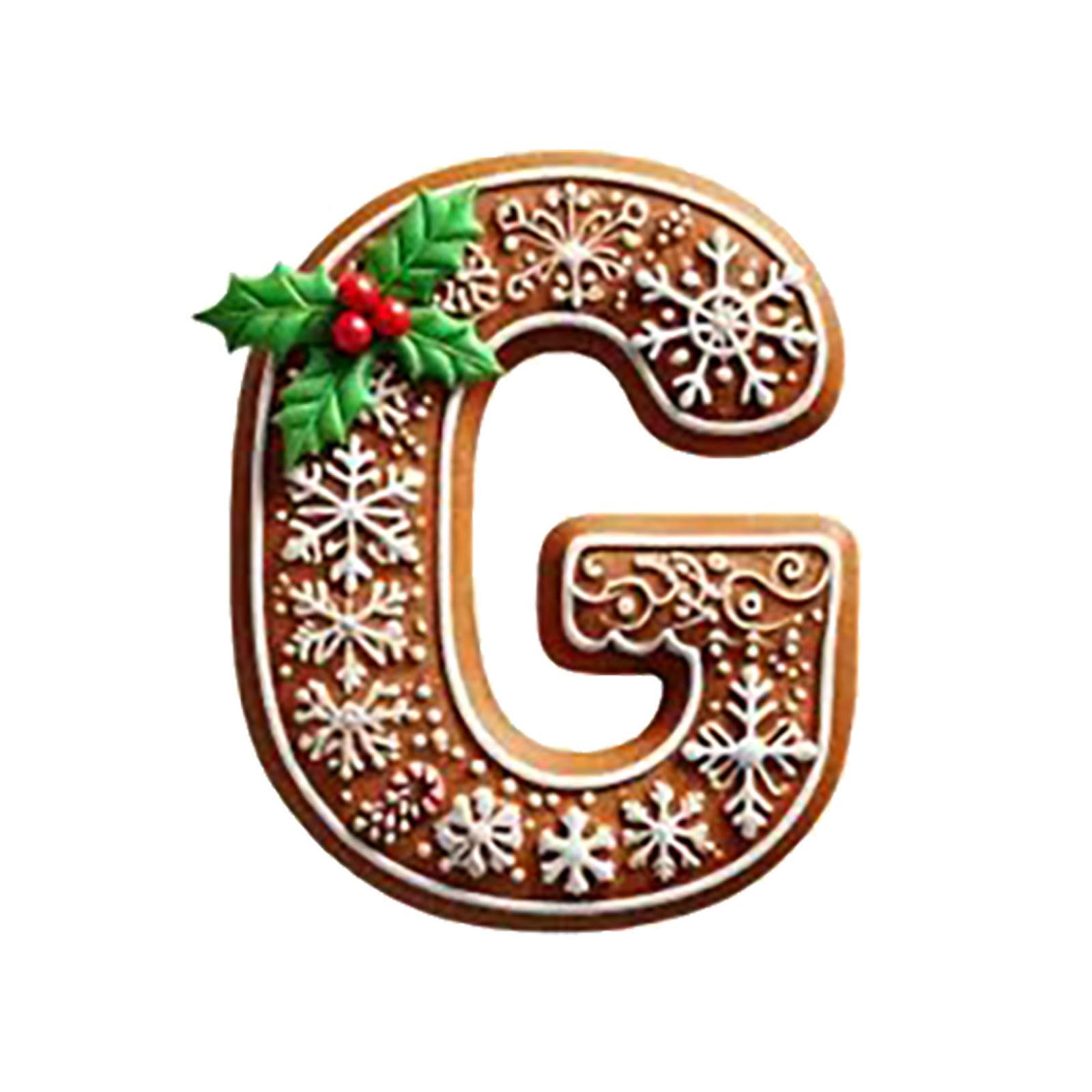 Explosiones transfronterizas de Navidad 26 árboles de Navidad pan de jengibre letras decoraciones mini letras colgante colgante