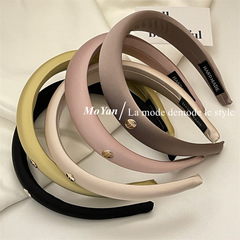 French-style elegance gold-standard satin hair tie, 2023 trendy new high-crown headband for outdoor hair compression, hair clip