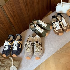 葡萄妈惠州女鞋真皮小歪头内增高德训鞋女款百搭休闲运动阿甘板鞋
