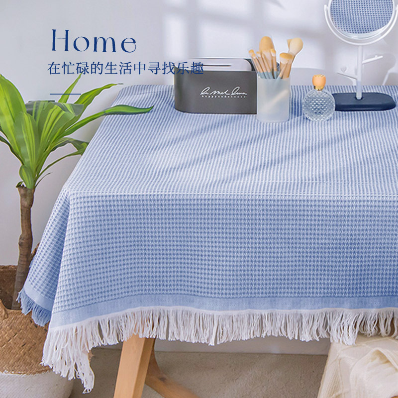 Fotografía Fondo paño azul ins fotografía decorativa colgando puesto comida mantel apoyos paño blanco postre paño de picnic