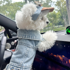 现货跨境爆款宠物小狗猫咪衣服秋冬新款时尚复古牛仔衣帽子套装