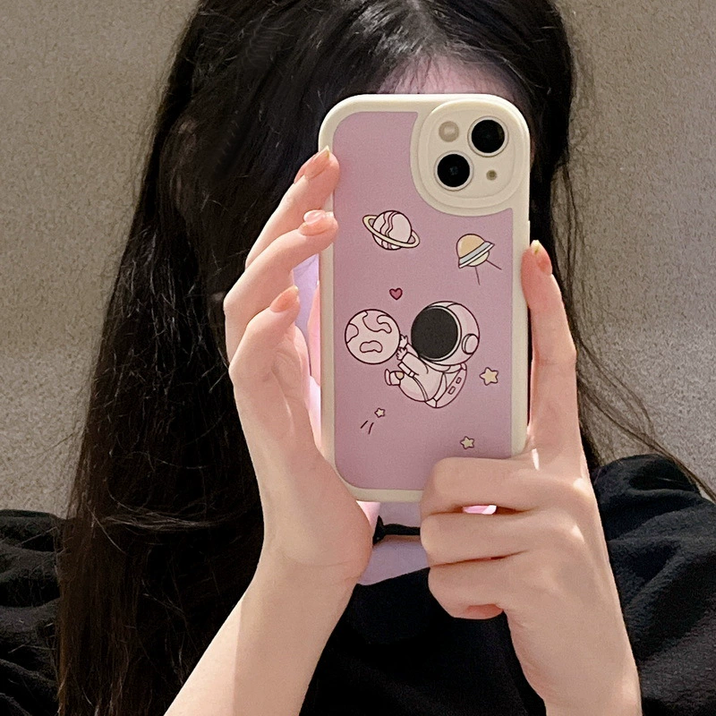 Apple, совместимый астронавтская овчина, чехол для телефона, мультяшный iPhone 11, айфон, 12промакс, большие глаза