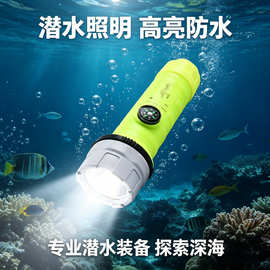 批发大功率专业潜水手电筒防水手電5号户外led塑料水下灯led灯