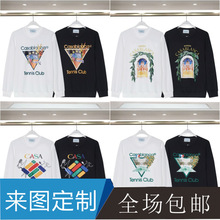 跨境批发卡萨布兰卡秋冬新款圆领卫衣字母logo印花明星同款卫衣潮