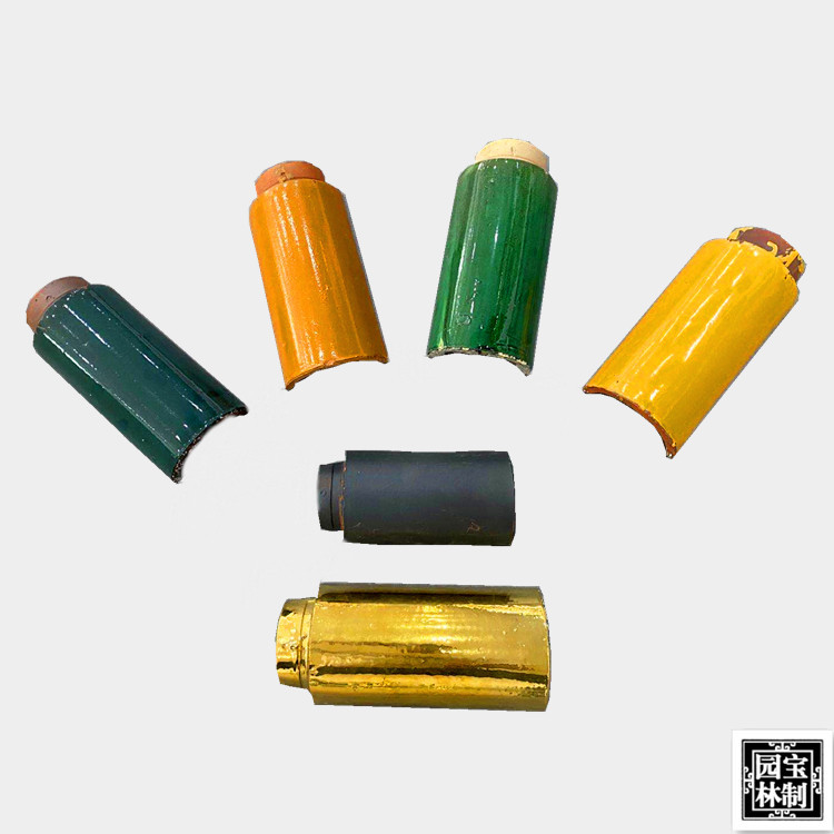 宜兴仿古瓦 彩色琉璃瓦庙宇瓦黄色筒瓦寺庙瓦耐用金黄瓦